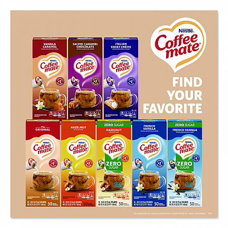 Liquid Coffee Creamer, Original, 0.38 oz Mini Cups, 50/Box, 4 Boxes/Carton (35110CT)