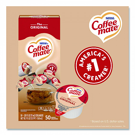 Liquid Coffee Creamer, Original, 0.38 oz Mini Cups, 50/Box (35110BX)