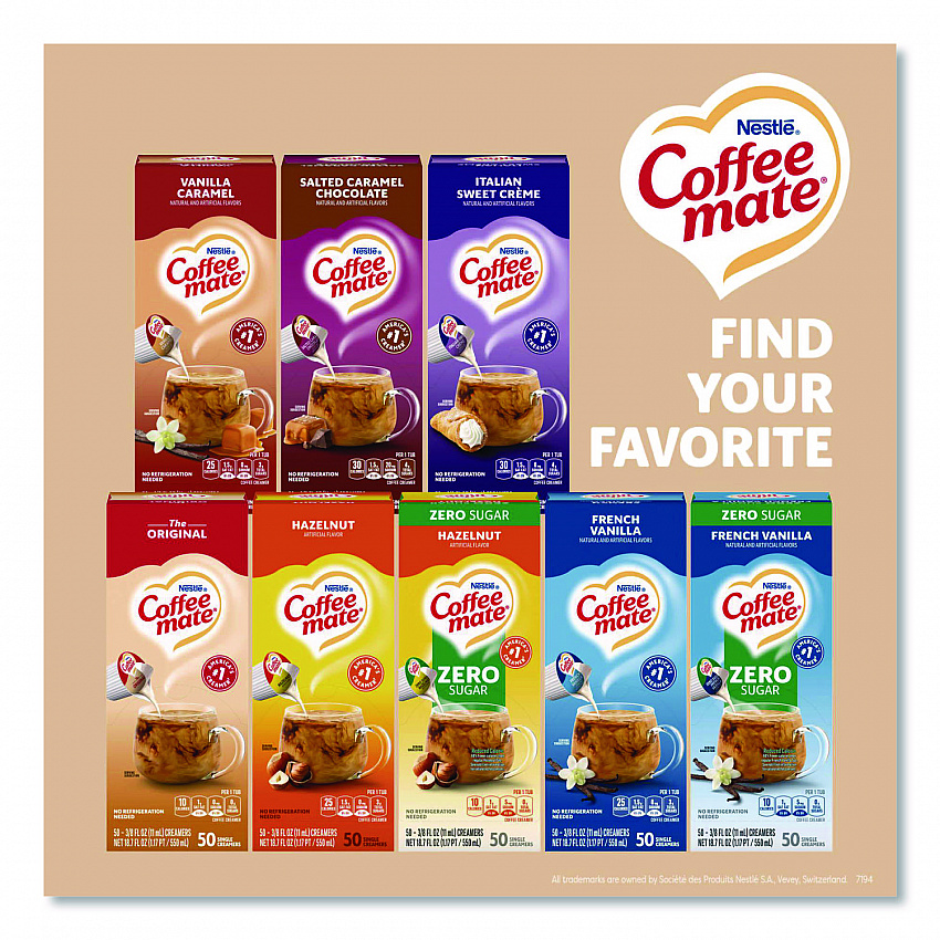 Liquid Coffee Creamer, Original, 0.38 oz Mini Cups, 50/Box (35110BX)