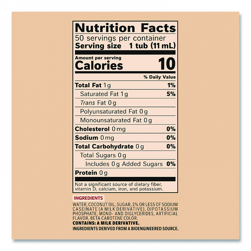 Liquid Coffee Creamer, Original, 0.38 oz Mini Cups, 50/Box (35110BX)