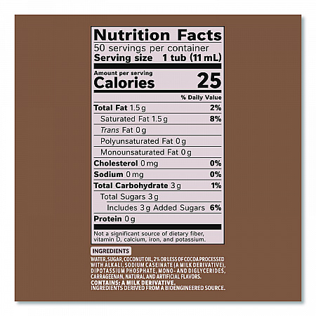 Liquid Coffee Creamer, Cafe Mocha, 0.38 oz Mini Cups, 50/Box, 4 Boxes/Carton (35115CT)