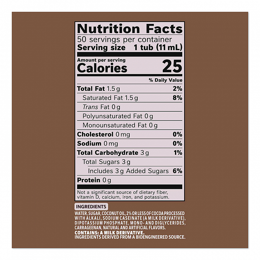 Liquid Coffee Creamer, Cafe Mocha, 0.38 oz Mini Cups, 50/Box (35115)