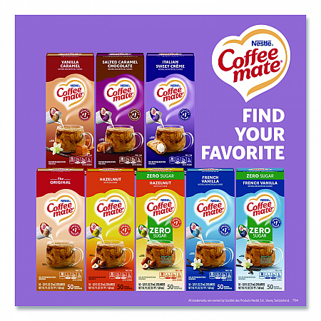 Liquid Coffee Creamer, Italian Sweet Cream, 0.38 oz Mini Cups, 50/Box (84652)