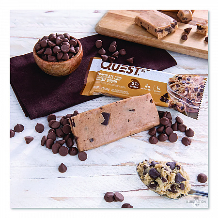 Protein Bars, Chocolate Chip Cookie Dough, 2.12 oz Bar, 12 Bars/Box (00003)