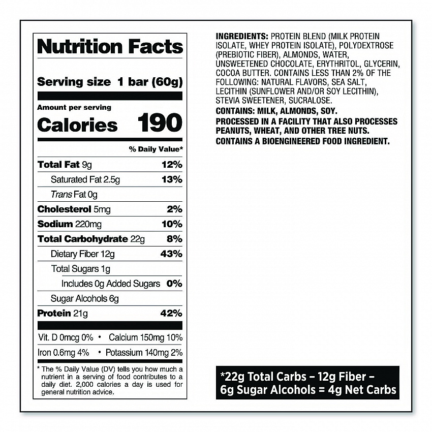 Protein Bars, Chocolate Chip Cookie Dough, 2.12 oz Bar, 12 Bars/Box (00003)