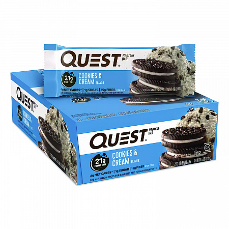 Protein Bars, Cookies and Cream, 2.12 oz Bar, 12 Bars/Box (00018)