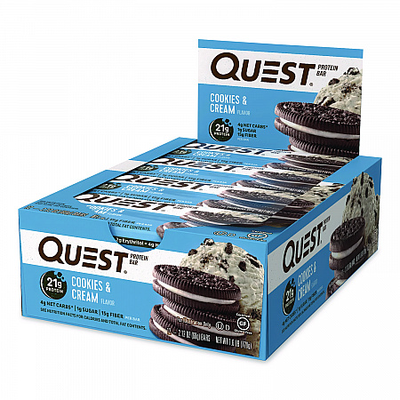 Protein Bars, Cookies and Cream, 2.12 oz Bar, 12 Bars/Box (00018)