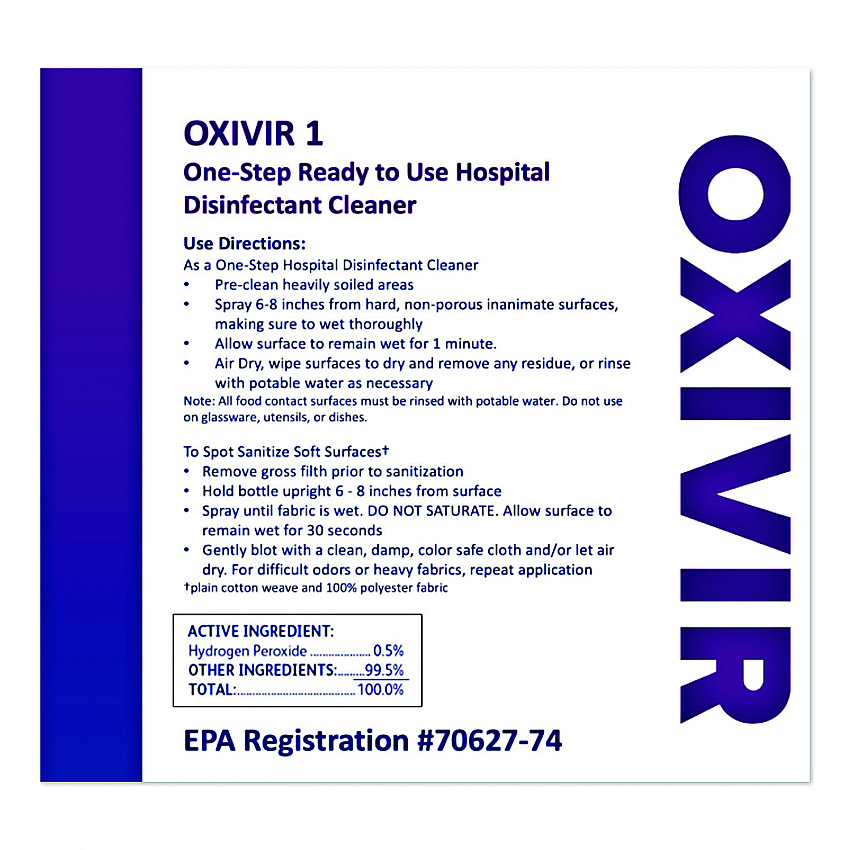 Oxivir Five 16 Concentrate Replacement Bottle, 32 oz, White (9D12226631)