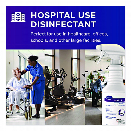 Oxivir TB One-Step Disinfectant Cleaner, Unscented, 32 oz Bottle, 12/Carton (4277285)