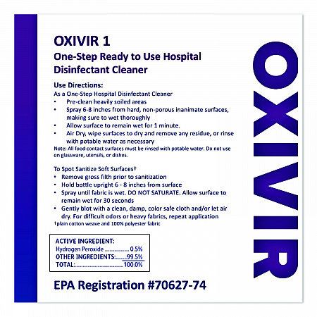 Oxivir TB Disinfectant Wipes, 7 x 6, White, 160/Canister, 12 Canisters/Carton (4599516)