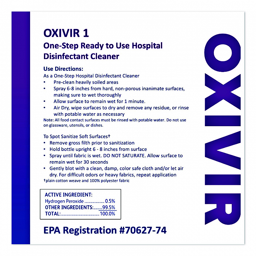 Oxivir TB Disinfectant Wipes, 7 x 6, White, 160/Canister, 12 Canisters/Carton (4599516)