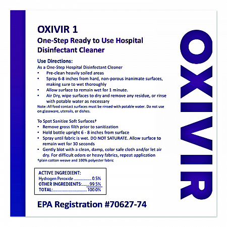Oxivir TB Disinfectant Wipes, 7 x 6, White, 60/Canister, 12 Canisters/Carton (5388471)