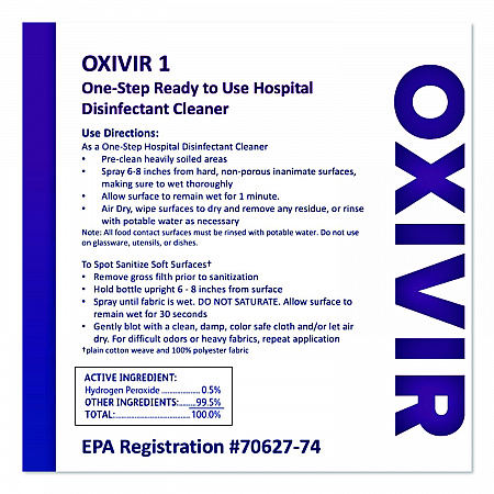 Oxivir 1 Wipes, 1-Ply, 11 x 12, 160/Canister, 4 Canisters/Carton (100850924)