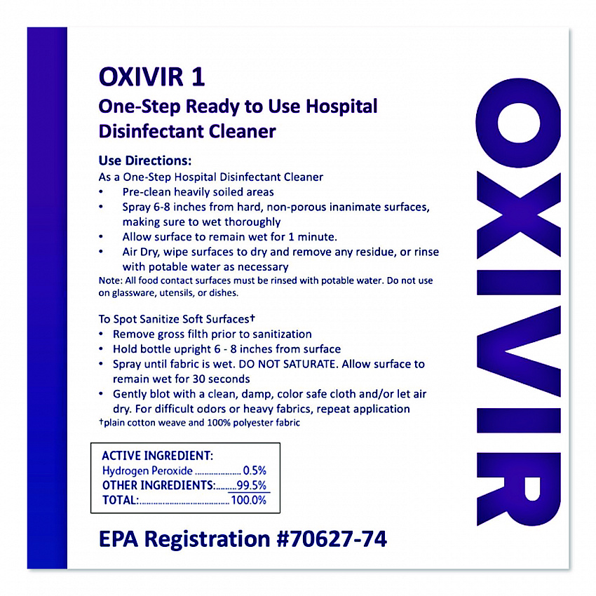 Oxivir 1 Wipes, 1-Ply, 11 x 12, 160/Canister, 4 Canisters/Carton (100850924)