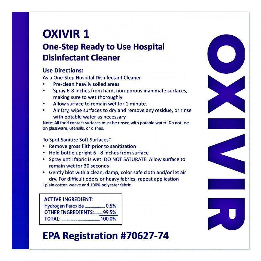 Oxivir 1 Wipes, 1-Ply, 11 x 12, Cherry Almond Scent, 160/Refill Pack, 4 Packs/Carton (100850925)