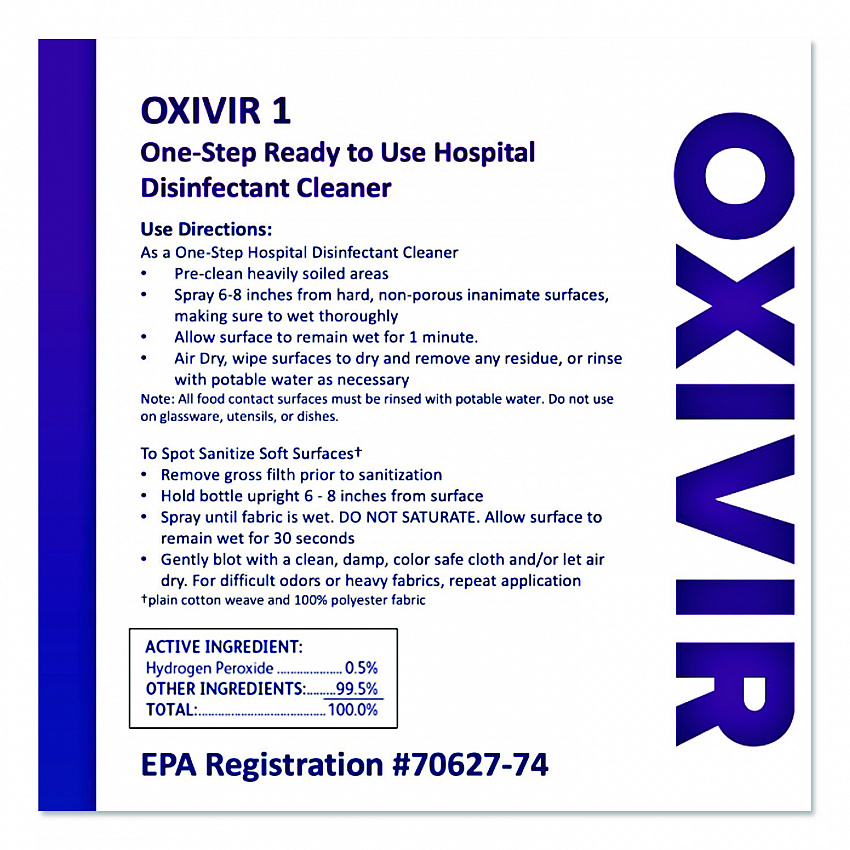 Oxivir TB Disinfectant Wipes, 6 x 6.9, Characteristic Scent, White, 160/Canister, 4 Canisters/Carton (101105152)