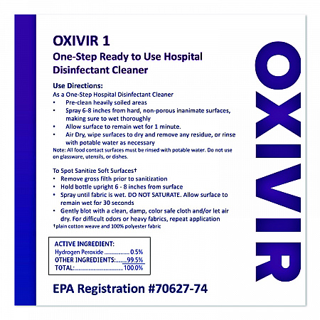 Oxivir Five 16 Concentrate One Step Disinfectant Cleaner, 1.4 L SmartDose, 2/Carton (5019296)