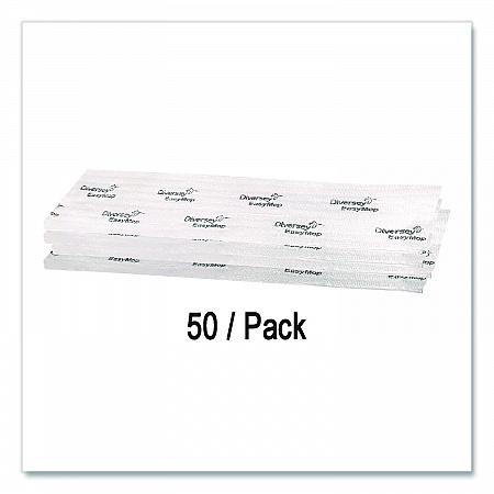 EasyMop Microfiber Dust Mop Pads, 16 x 5.3, White, 50/Pack (D1232214)