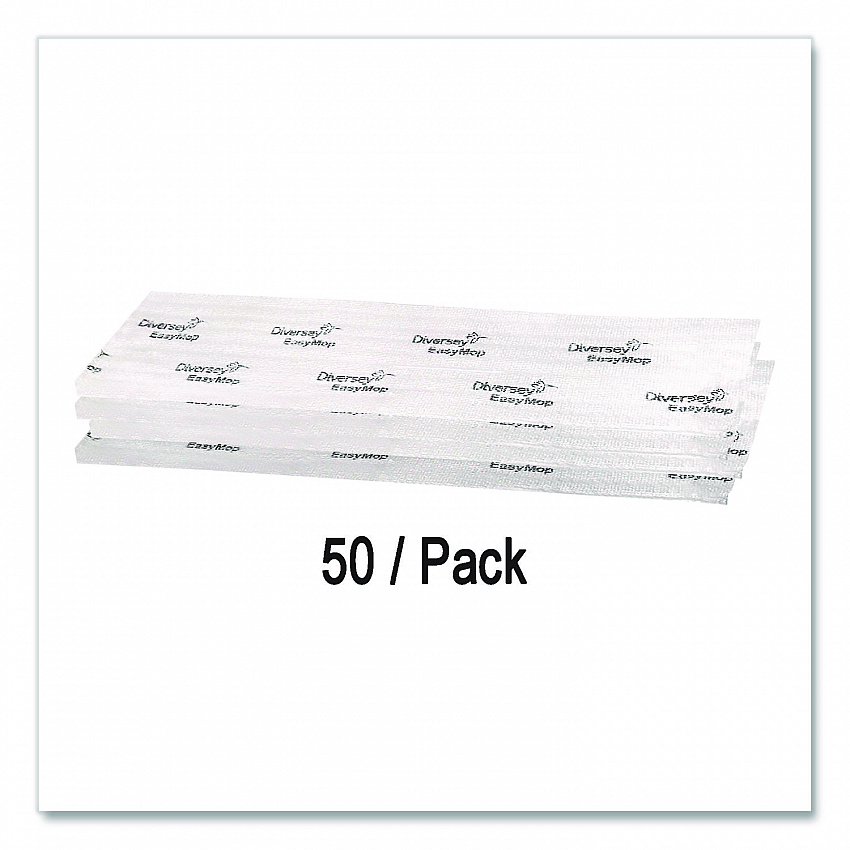 EasyMop Microfiber Dust Mop Pads, 16 x 5.3, White, 50/Pack (D1232214)