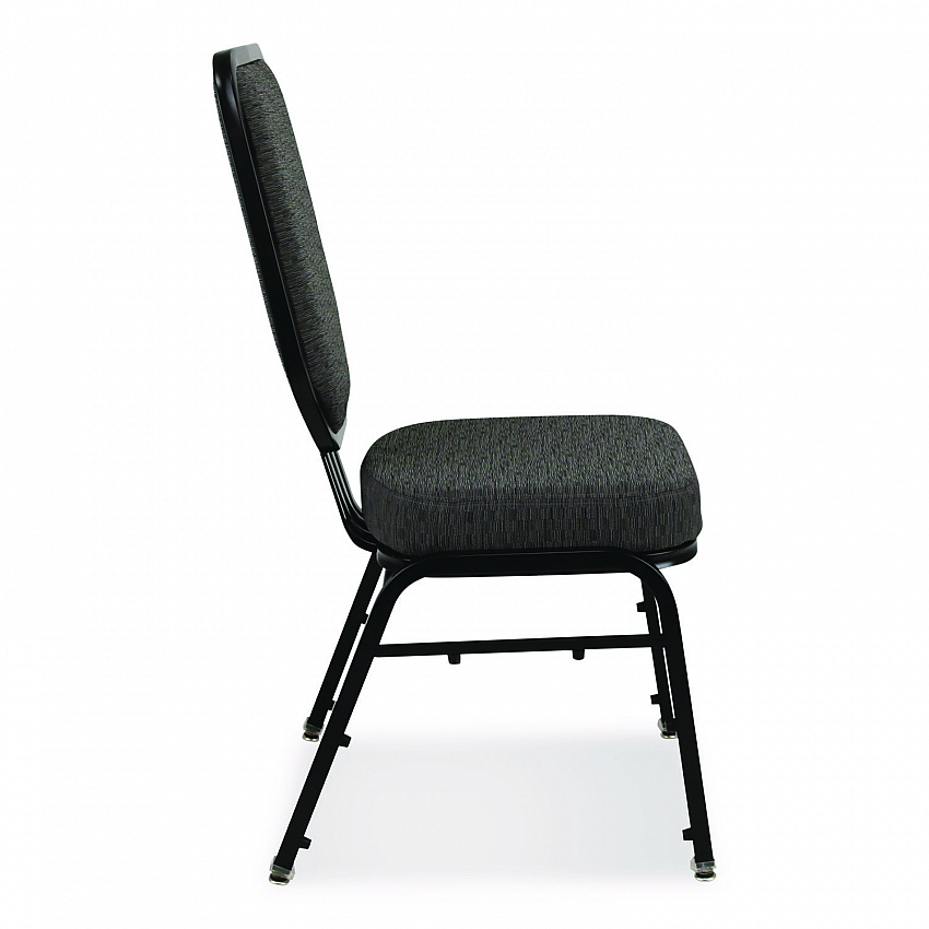 Flex-Back Banquet Chair, Supports Up to 500 lbs, 18.6" Seat Height, Morticia Onyx Seat/Back, Black Base, 2/Pack (9690BG2)