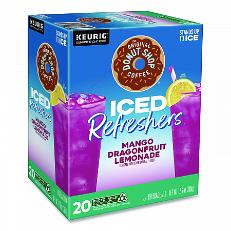 ICED Refreshers K-Cup Pods, Mango Dragonfruit Lemonade, 20/Box (0532)