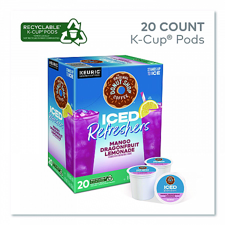 ICED Refreshers K-Cup Pods, Mango Dragonfruit Lemonade, 20/Box (0532)