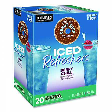ICED Refreshers K-Cup Pods, Berry Chill, 20/Box, 4 Boxes/Carton (0631CT)
