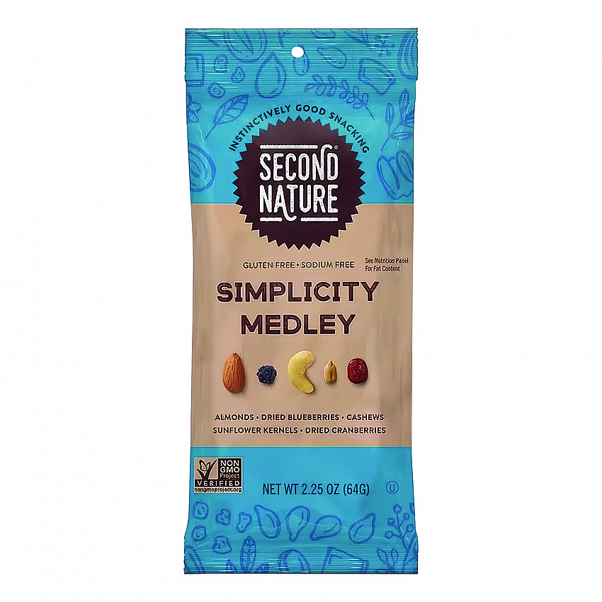 Simplicity Medley Trail Mix, 2.25 oz Bag, 12 Bags/Box (KAR01171)