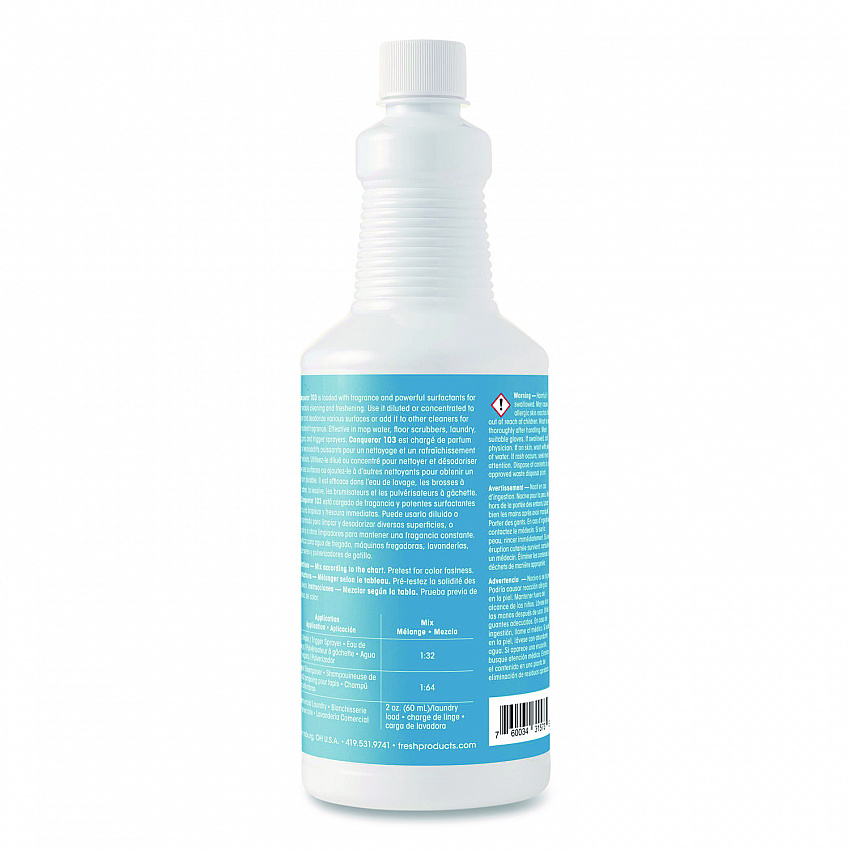 Conqueror 103 Odor Counteractant Concentrate, Lemon, 32 oz Bottle, 12/Carton (1232WBLECT)