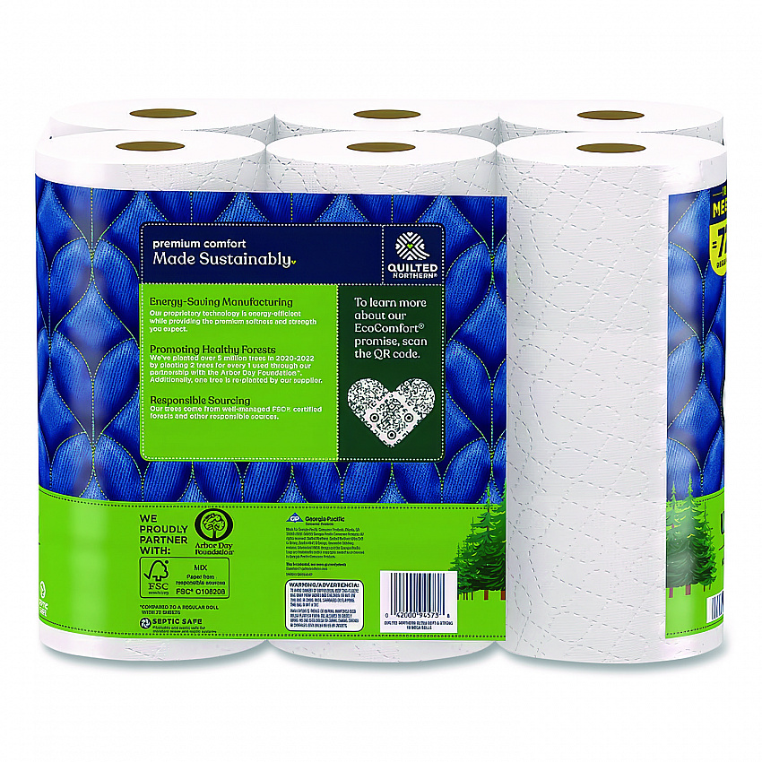Ultra Soft and Strong Bathroom Tissue, Mega Rolls, Septic Safe, 2-Ply, White, 328 Sheets/Roll, 18 Rolls/Carton (94475501)