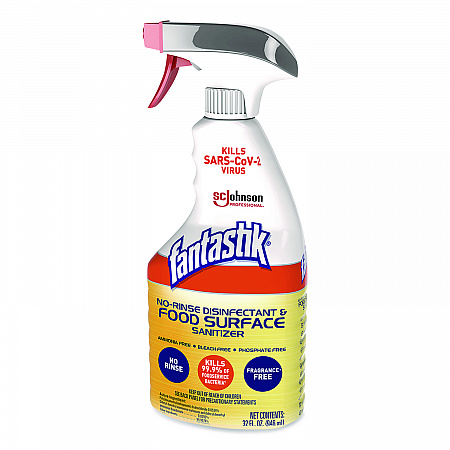 No Rinse Disinfectant and Food Surface Sanitizer, Unscented, 32 oz Trigger Spray Bottle, 8/Carton (354125)