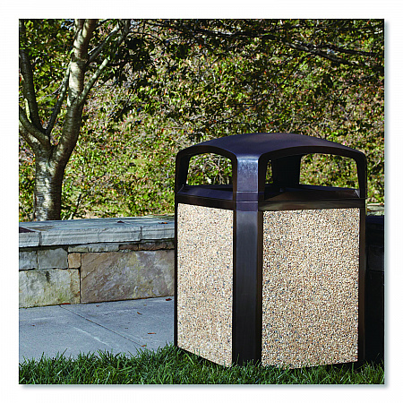 Landmark Series Aggregate Panel, For 35 gal Classic Container, 15.7 x 27.9 x 0.38, Stone, River Rock, 4/Carton (4003RIV)