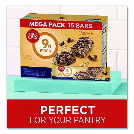 Chewy Bars, Oats and Chocolate, 1.4 oz Bar, 16/Box (14562)