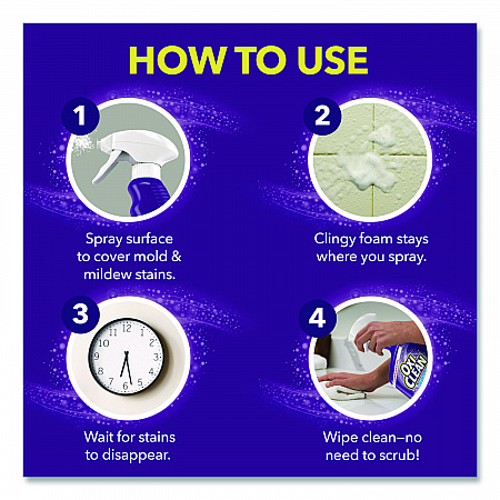 Plus Bleach Mold and Mildew Stain Remover, Citrus Scent, 30 oz Trigger Spray Bottle, 8/Carton (5703730000)