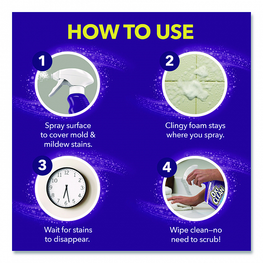 Plus Bleach Mold and Mildew Stain Remover, Citrus Scent, 30 oz Trigger Spray Bottle, 8/Carton (5703730000)