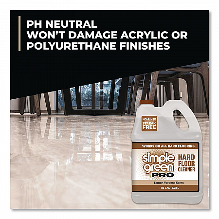 Pro Hard Floor Cleaner, Lemon Verbena Scent, 1 gal Bottle, 4/Carton (0505128)
