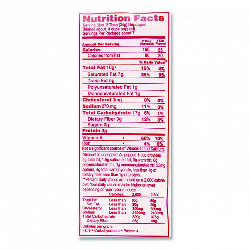 Mega Pop Popcorn, Butter, 8 oz Bag, 36 Bags/Carton (2836)
