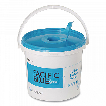 Pacific Blue Select Surface System Bucket, 7.8 x 7.8 x 7, White/Blue, 6/Carton (54006)