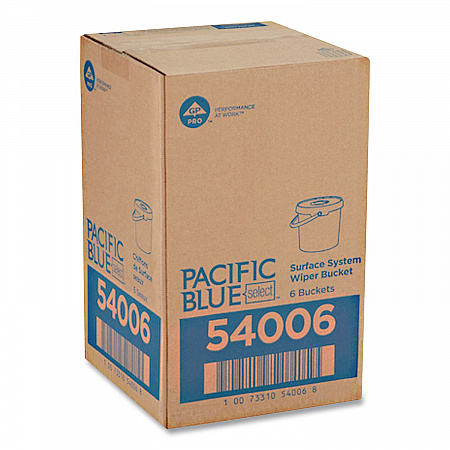 Pacific Blue Select Surface System Bucket, 7.8 x 7.8 x 7, White/Blue, 6/Carton (54006)