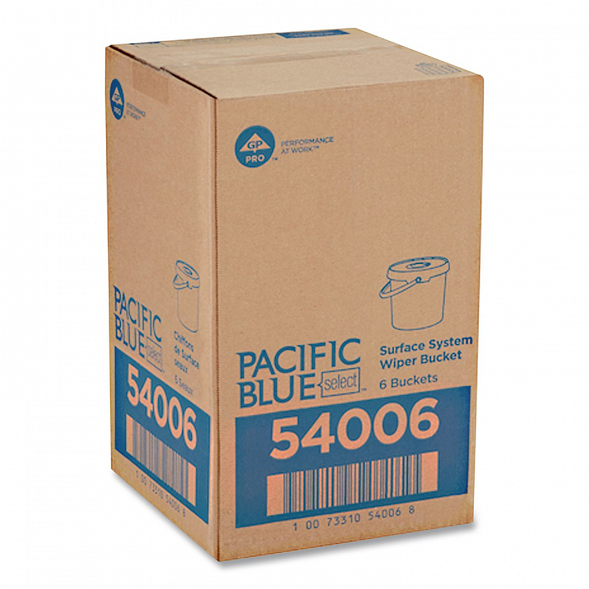 Pacific Blue Select Surface System Bucket, 7.8 x 7.8 x 7, White/Blue, 6/Carton (54006)