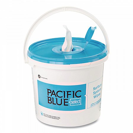 Pacific Blue Select Surface System Bucket, 7.8 x 7.8 x 7, White/Blue, 6/Carton (54006)