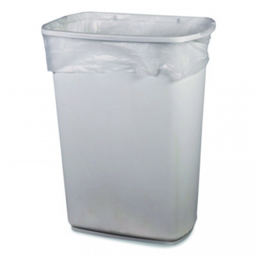 Low Density Can Liners, 30 gal, 0.5 mil, 30" x 36", Clear, Flat Pack, 250/Carton (659385)