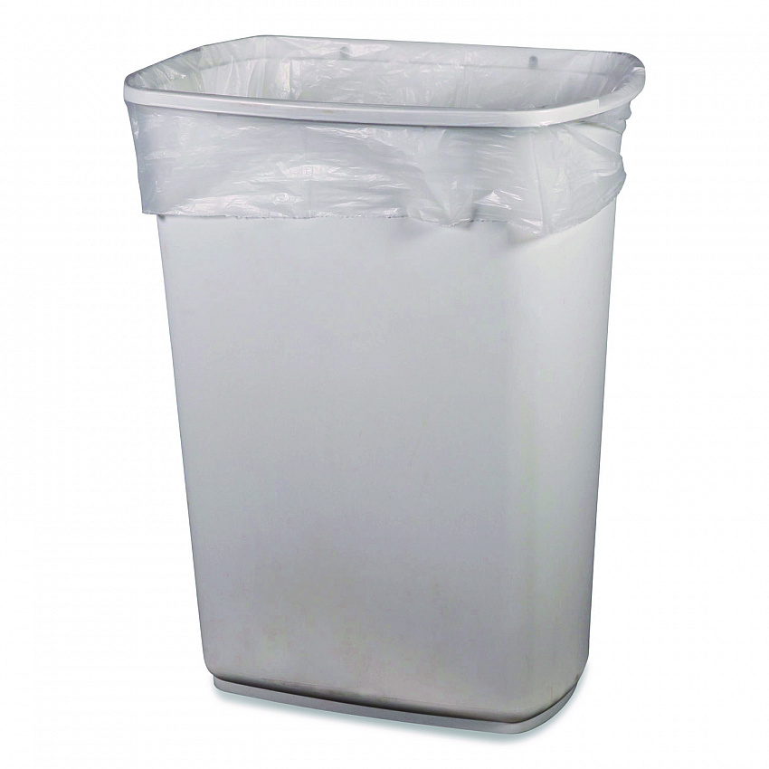 AccuFit Linear Low-Density Can Liners, 55 gal, 0.9 mil, 40" x 53", Clear, Roll, 100/Carton (757796)