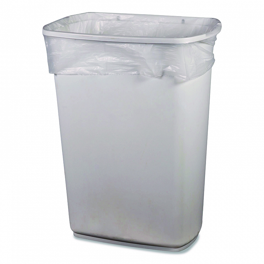 Linear Low-Density Can Liners, 16 gal, 0.7 mil, 24" x 32", Clear, Interleaved Roll, 500/Carton (1578142)