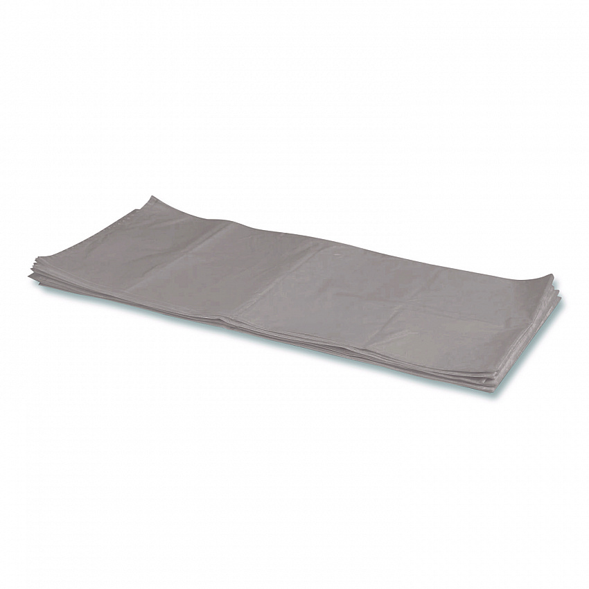 Linear Low-Density Can Liners, 45 gal, 1.1 mil, 40" x 46", Gray, Flat Pack, 125/Carton (2597604)
