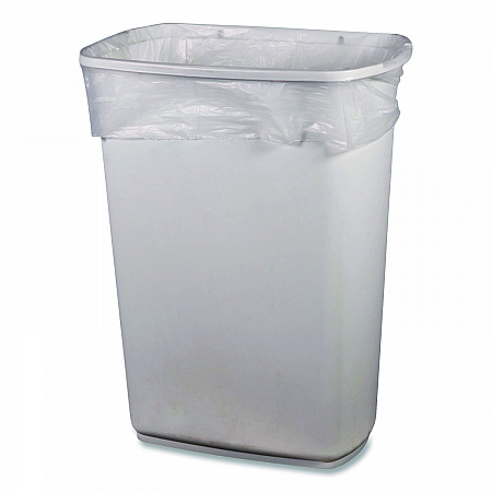 High-Density Waste Can Liners, 10 gal, 6 mic, 24" x 27", Natural, Roll, 50 Bags/Roll, 20 Rolls/Carton (2597636)