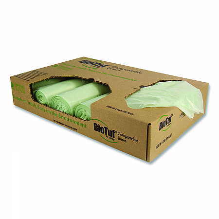 Biotuf Compostable Can Liners, 30 gal, 1 mil, 28