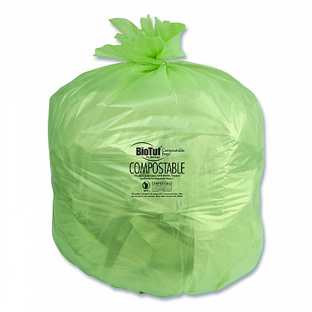 Biotuf Compostable Can Liners, 30 gal, 1 mil, 28