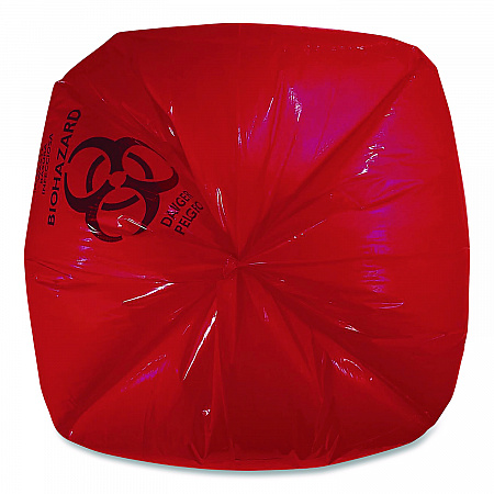 Healthcare Biohazard Printed Low-Density Can Liners, Infectious Waste, 30 gal, 3 mil, 30