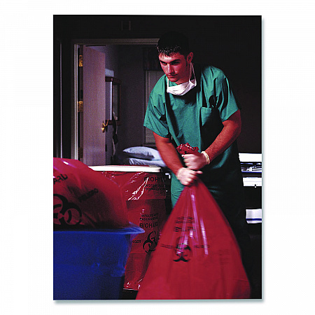 Healthcare Biohazard Printed Low-Density Can Liners, Infectious Waste, 30 gal, 3 mil, 30